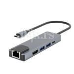 Hub USB-C na USB 3.0 x2, HDMI 4K, Lan, USB-C 5u1