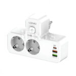 EU lopov | adapter 2 uticnice 2500W + 2xUSB QC3.0 18W + USB-C PD 20W Ldnio SE2337