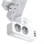 EU lopov | adapter 2 uticnice 2500W + 2xUSB QC3.0 18W + USB-C PD 20W Ldnio SE2337 - Slika 2