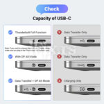 Dvosmerni USB-C na DisplayPort kabl 8K/60Hz Kettz TC-K860 2m - Slika 6