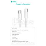 USB-C na USB-C kabl 5A 60W PD Coteci 32117 1m - Slika 6