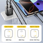 Punjac Gan USB-C x2 33W za iPhone | iPad Essager ECT33WC-GMB01-Z - Slika 3