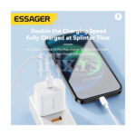 Set adapter + USB-C na Lightning kabl 1m PD 20W Essager EFJB02-XBL02-T za iPhone - Slika 3