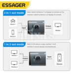 4K HD HDMI Video bi-direkcioni razdelnik / switcher Essager EQHH2-HX0G-Z - Slika 3