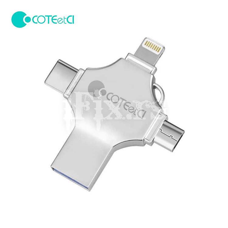 223752-1 USB flash memorija 64GB USB 3.0/micro USB/Type C/Lightning Coteci CS8836 - Slika 1